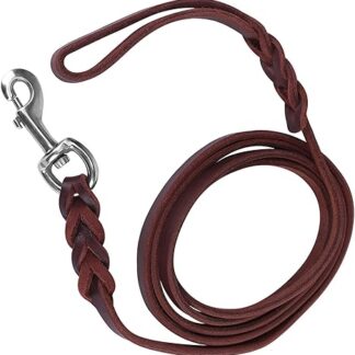 Akozon Leather Dog Lead, Cowhide Safety Rope Leash Belt for Daily Walking, Running and Training (The Material Length is 2.5 Metres and The)