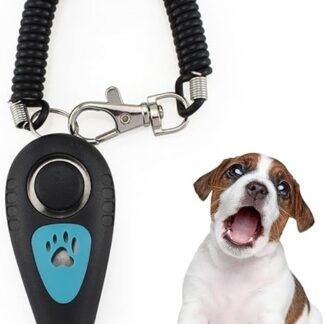 Generisch Hunde Clicker, 2 in 1 Welpentraining Clicker und Pfeife, Leise Rückrufpfeife Reaktives Hundetraining mit Handgelenkband