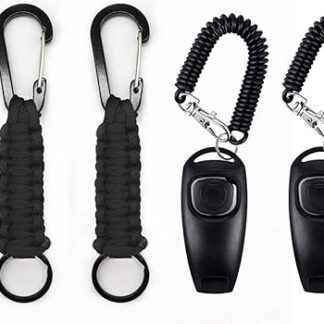 Dog Whistle with Whistle Band for Dog Training & Education, 2 Pieces Professional Dog Whistle Rütter Recall Dog Whistle High Frequency Non-Silent Non-Ultrasonic Dog Clicker Premium Dog Whistle