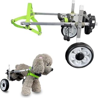 Generisch Wheelchair for Dogs, Adjustable Aluminium Dog Wheelchair, 2 Wheels, Behavior Aids for Training Disabled Dogs, Dog Trolley for Rehabilitation of the Hind Legs (Weight: 8-11 kg)