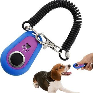 Dog Clicker - Animal Education Clicker with Two-Tone Design - Portable Tool with Wrist Strap for Medium & Large Dog Breeds - Behavior Support for Obedience, Barking & Recall