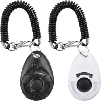 Diyife Dog Clicker, Training Clicker with Wrist Strap, Clicker with Large Button, Dog Training and Dog Training for Dog, Cat, Horse (Pack of 2)