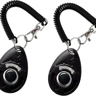 Trimming Shop 2 Pack Dog Clickers for Training, Pet Training Clicker with Wrist Strap, Comfortable Handle, Button for Training & Behavior Aids for Dogs, Cats & Pets, Suitable for Indoor Use