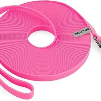 Wolfone 12 m Pink Recall Lead for Dogs, Waterproof Training Lead, Durable and Easy-Care Lead, Suitable for Recalling, Swimming, Camping, Beach, Hunting, Walks