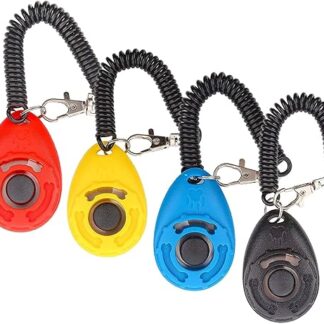 Dog Clicker, [4 PCS, Multi-Color] Diyife Training Clicker with Wrist Strap for Dog Cat Horse,