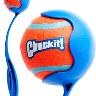 Chuckit! Sports dog ball pocket thrower; Hands Free Pick Up and Throw Play; Tennis ball and thrower toys; Different colors; Medium sphere; 30cm long