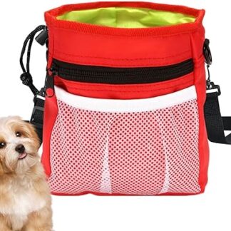 Treat Bag for Dogs, Dog Training Bag, Treat Bag for Dog Training, Cmit Waist Belt, Shoulder Strap, Integrated Waste Bag Dispenser, Dog Training and Behavioral Aids for Dogs