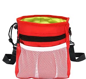 Treat Bag for Dogs, Dog Training Bag, Pet Treat Bag, Dog Bag with Waist Strap, Shoulder Strap, Integrated Poop Bag Dispenser, Dog Training and Behavior Aids for Outdoor T