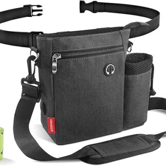 AEMIAO Dog Treat Bag with Water Bottle Holder, Multifunctional Food Bag, Dog Training Dog Treat Bag with Removable Inner Pocket, Waste Bag Dispenser