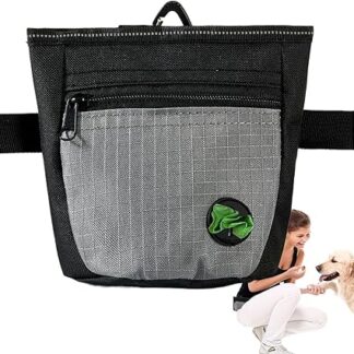 Yaztauho Dog Training Bag, Treat Bag for Dogs, Dog Goodie Treat Bag with Magnetic Closure, Puppy Goodie Treat Bag with Waist Belt for Behavior Aids