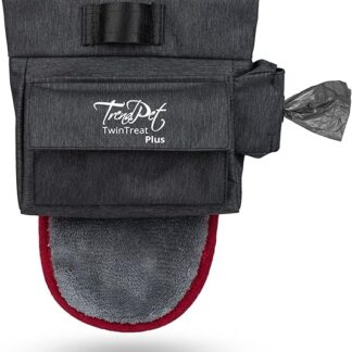 TrendPet TwinTreat Plus Treat Bag, Treat Bag with 2 Separate Treat Compartments, Gas Bag with Finger Towel