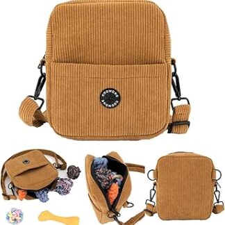 COOWONE Dog Treat Bag, Dog Walking Bag for Treats, Nibbles, Toys, Soft Cord Dog Training Bag with Integrated Waste Bag Dispenser