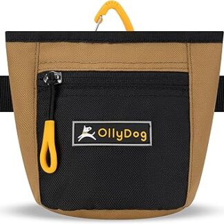 OllyDog Goodie Treat Bag, Dog Treat Bag, Waist Belt Clip for Hands-Free Training, Magnetic Closure, Dog Training and Behavioral Aids, Three Ways to Wear (Elmwood)