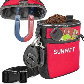 SUNFATT Treat bag for dogs, food bag, dog training, magnetic treat bag with adjustable belt and belt clip design.