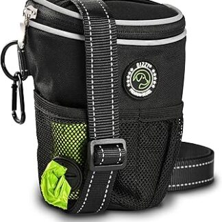 GIZZY® The Original - Treat Bag for Dogs - Innovative One-Handed Opening for Lightning-Fast Reward - Dog Food Bag for Training and Puppy Education (Midnight Blue), Black-S-Small, Casual