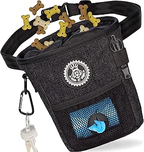 HUND IST KÖNIG Treat Bag for Dog Training - Robust Dog Food Bag, Compact & Functional - Dog Training Food Bag for Quick Reward - with Waste Bag Dispenser & Training Ebook