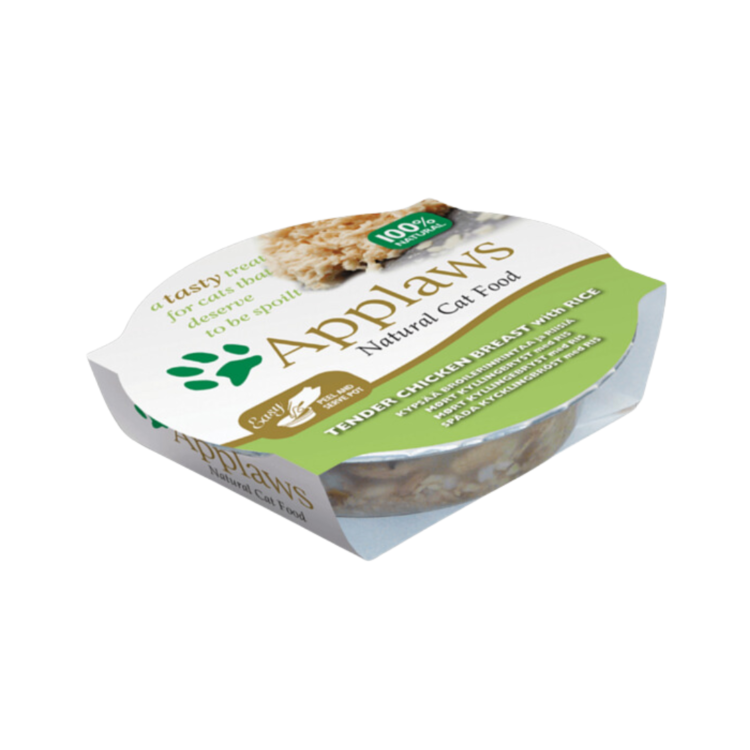 Applaws миска для кошек с курицей и рисом 60 г