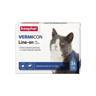 Капли Beaphar LINE-ON VERMICON от блох и клещей для кошек (3 x 1 мл)