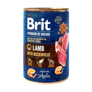 Влажный корм для собак BRIT PREMIUM BY NATURE LAMB & BUCKWEAT 400 г с ягненком