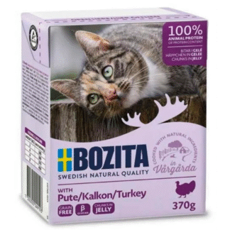 Bozita FELINE КАРТОН 370 Г КУСОЧКИ В ЖЕЛЕ С ИНДЕЙКОЙ