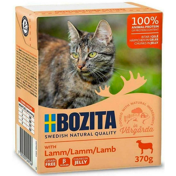 Bozita FELINE КАРТОН 370 Г КУСОЧКИ В ЖЕЛЕ С ЯГНЕНКОМ