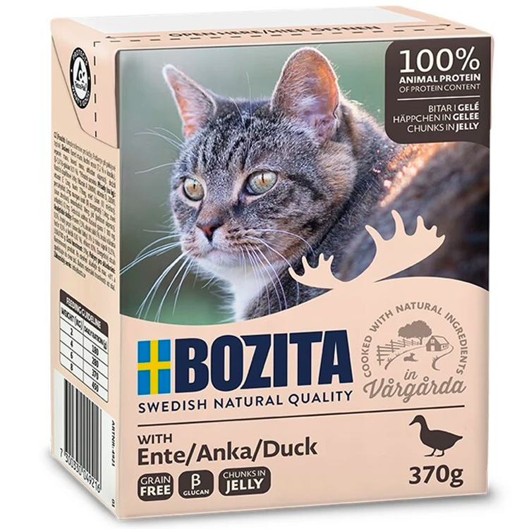 Bozita FELINE КАРТОН 370 Г КУСОЧКИ В ЖЕЛЕ С УТКОЙ