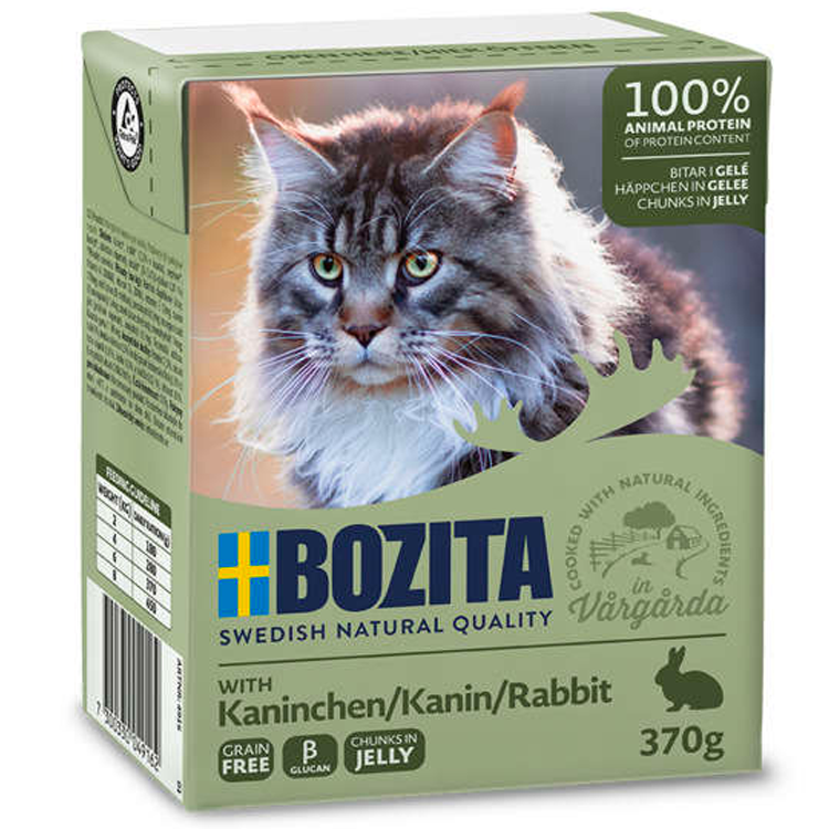 Bozita FELINE КАРТОН 370 Г КУСОЧКИ В ЖЕЛЕ С КРОЛИКОМ
