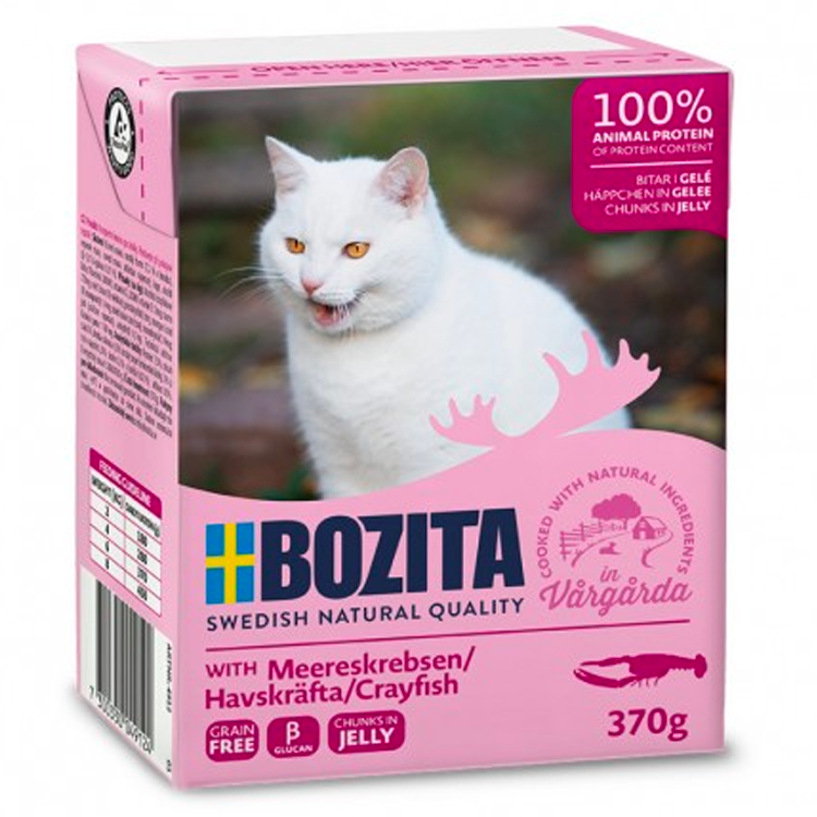 Bozita FELINE КАРТОН 370 Г КУСОЧКИ В ЖЕЛЕ С РАКОМ