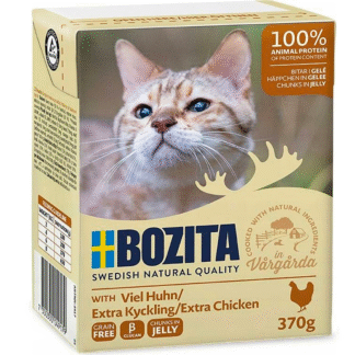 Bozita FELINE КАРТОН 370 Г КУСОЧКИ В ЖЕЛЕ С РУБЛЕНОЙ КУРИЦЕЙ