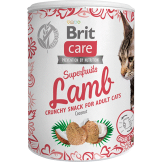 Brit Care CAT SNACK SUPERFRUITS LAMB 100 г лакомство с ягненком для взрослых кошек