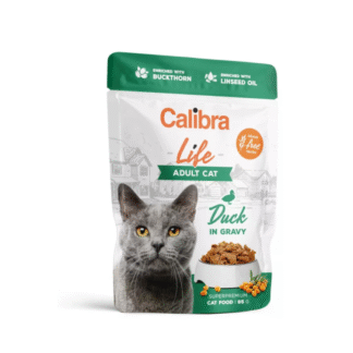Calibra CAT LIFE POUCH ADULT DUCK IN GRAVY 85 г пакетик с высоким содержанием мяса, с уткой в соусе для кошек
