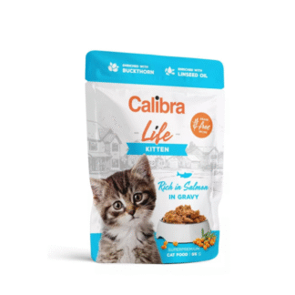 Calibra CAT LIFE POUCH KITTEN SALMON IN GRAVY 85 г пакетик с лососем в соусе для котят