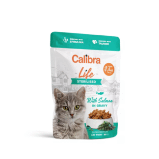 Calibra CAT LIFE POUCH СТЕРИЛИЗОВАННЫЙ ЛОСОСЬ В ПОДЛИВЕ 85 г пакетик с лососем в подливе для кастрированных кошек