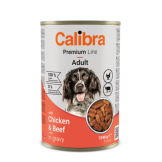 Calibra DOG PREMIUM CHICKEN, BEEF 1240 G НОВЫЙ влажный корм для собак с курицей и говядиной