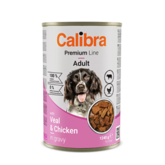 Calibra DOG PREMIUM ТЕЛЯТИНА, КУРИЦА 1240 Г НОВАЯ большая банка влажного корма с кусочками телятины и курицы