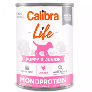 Calibra DOG LIFE PUPPY & JUNIOR CHICKEN & RICE 400 г корм для щенков и молодых собак, без глютена, с одним белком (курица с рисом)
