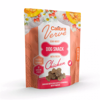 Calibra DOG VERVE ПОЛУВЛАЖНЫЙ СНЕК СВЕЖАЯ КУРИЦА 150 г полумягкое лакомство с курицей для собак