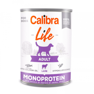 Calibra DOG LIFE ADULT LAMB 400 г банка безглютеновый и легкоусвояемый влажный корм для собак с ягненком