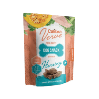 Calibra DOG VERVE ПОЛУВЛАЖНАЯ ЗАКУСКА СВЕЖАЯ СЕЛЬДЬ 150 г полумягкое лакомство с сельдью для собак