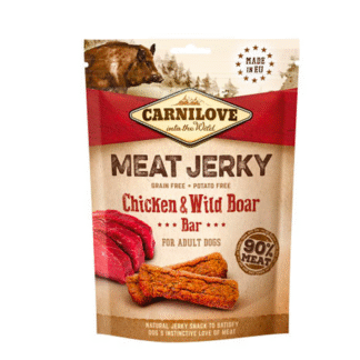 Carnilove JERKY CHICKEN & WILD BOAR BAR 100 г протеиновые батончики с курицей и диким кабаном для собак