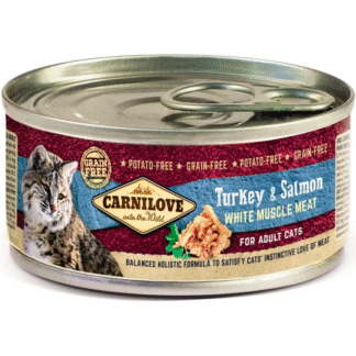 Carnilove CAT CAN 100 G ADULT TURKEY & SALMON беззерновой влажный корм для кошек с индейкой и лососем