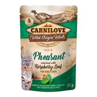 Carnilove PHEASANT & RASPBERRY LEAVES CAT BAG 85G Влажный корм для кошек с высоким содержанием мяса, фазан и малина