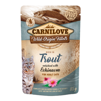 Carnilove TROUT & ECHINECEA CAT BAG 85 г влажный корм с высоким содержанием мяса, форелью и эхинацеей для кошек