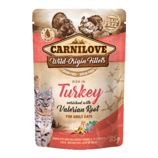 Carnilove TURKEY & VALERIAN CAT BAG 85G влажный корм с высоким содержанием мяса, с индейкой и валерианой для кошек