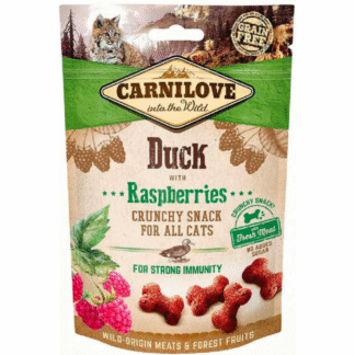 Carnilove СВЕЖИЙ ХРУСТЯЩИЙ СНЕК УТКА С МАЛИНОЙ 50 Г лакомство для уток для кошек