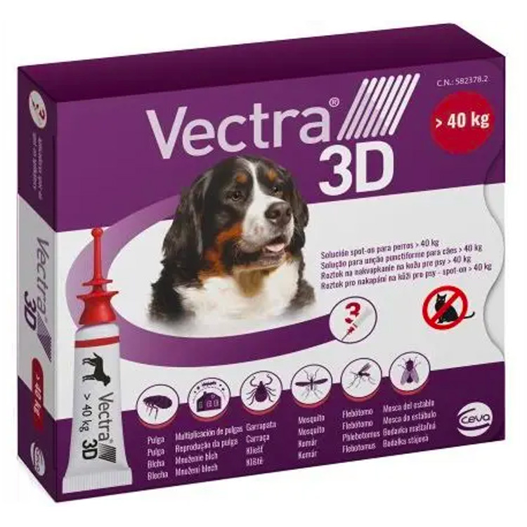 Ceva VECTRA 3D ДЛЯ СОБАК ВЕСОМ БОЛЕЕ 40 КГ /3 ПИПЕТКИ/