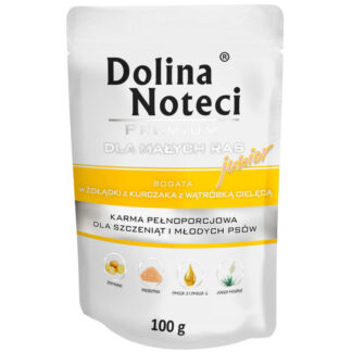 Долина Ноцеци ПРЕМИУМ ДЖУНИОР МЕЛКИХ ПОРОД, БОГАТЫЙ КУРИЦЕЙ Желудки с телячьей печенью, 100 г, пакетик