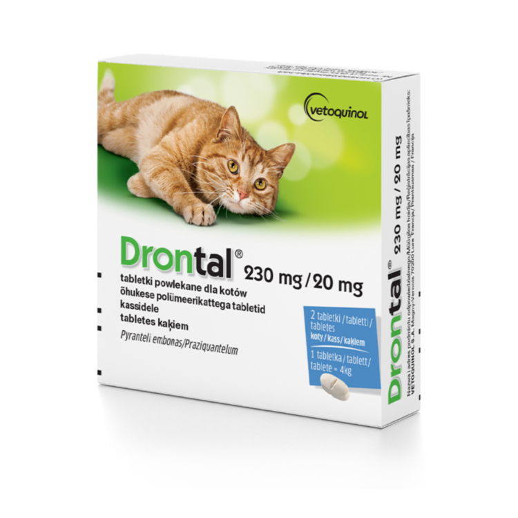 Ветохинол Дронтал для кошек 2 таблетки для дегельминтизации кошек