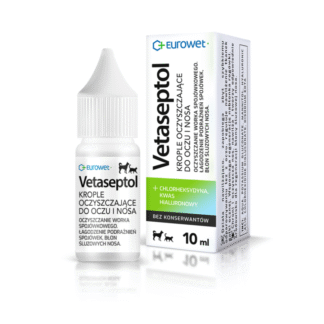 Eurowet VETASEPTOL 10 мл очищающие капли для глаз и носа для собак и кошек