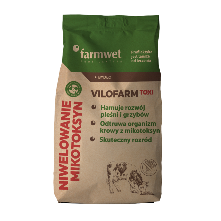 Farmwet VILOFARM TOXI 20 KG подавляет рост плесени и микотоксинов